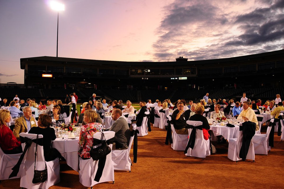 tables on the infield